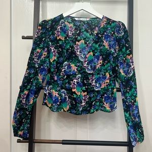 Zara long sleeve floral blouse.